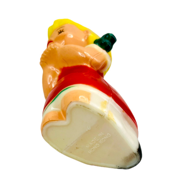 Vintage Hard Plastic Girl Figurine Blonde Kneeling Made in Hong Kong 5" Sailor - Picture 6 of 8